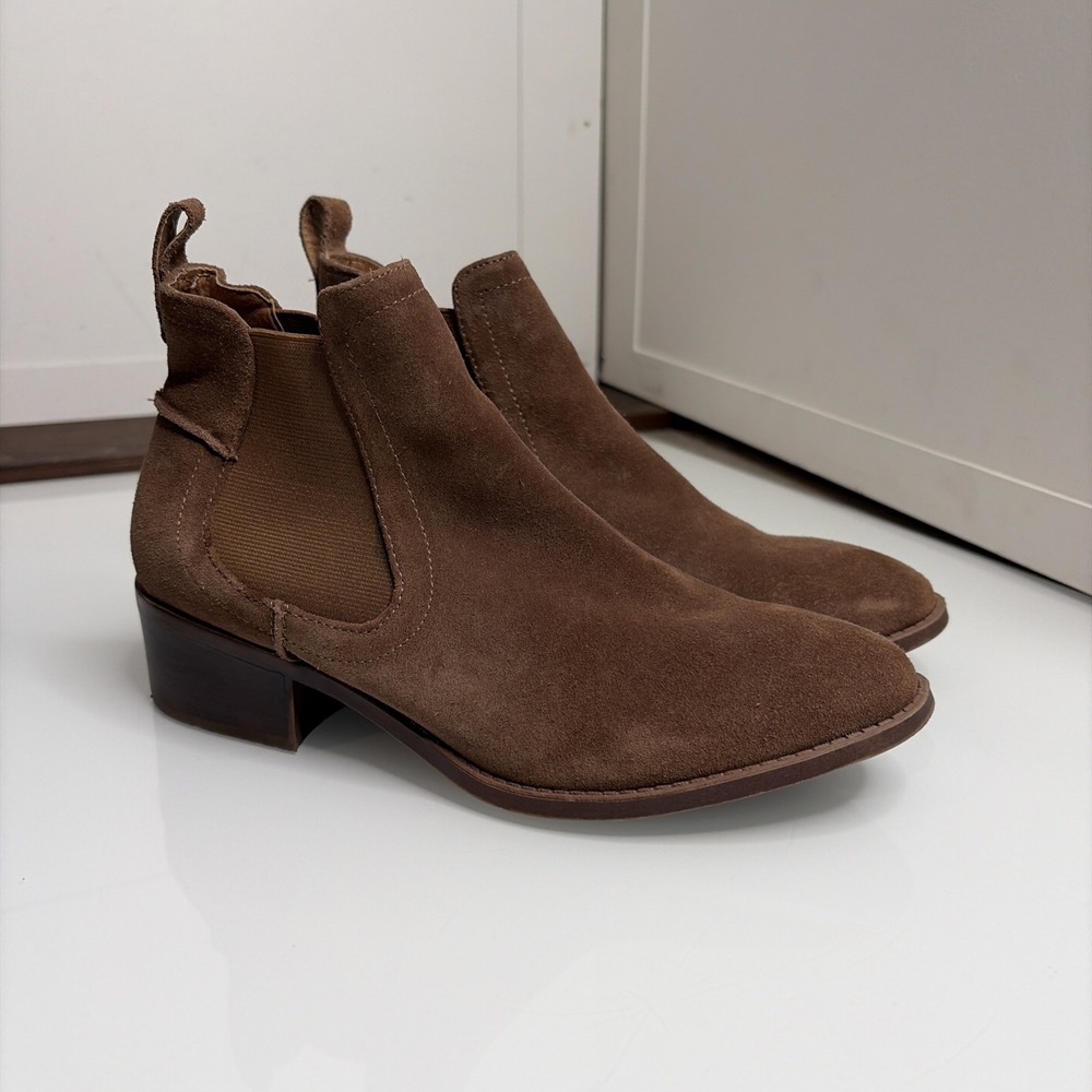Steve Madden Dicey Womens Chelsea Ankle Boots Brown Leather Size 9 M Closed Toe